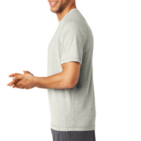 Sport Tek PosiCharge ® Tri Blend Wicking Raglan Tee, Light Grey Heather / Light Grey Heather, Left Sleeve view