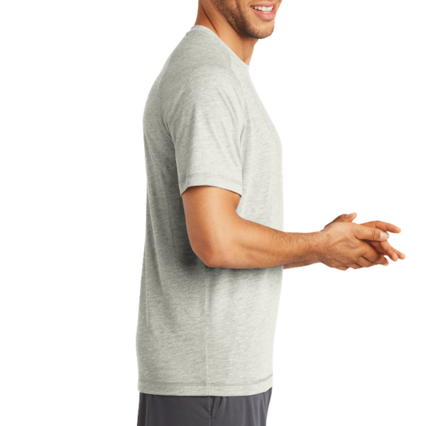 Sport Tek PosiCharge ® Tri Blend Wicking Raglan Tee, Light Grey Heather / Light Grey Heather, Right Sleeve view