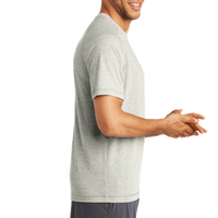 Sport Tek PosiCharge ® Tri Blend Wicking Raglan Tee, Light Grey Heather / Light Grey Heather, Right Sleeve view