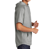 Sport Tek PosiCharge ® Tri Blend Wicking Short Sleeve Hoodie, Light Grey Heather, Right Sleeve view