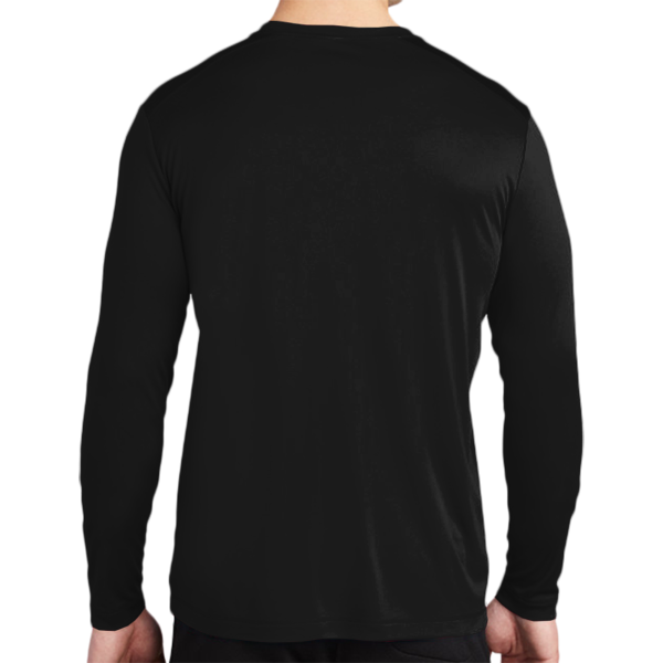 Sport Tek Posi UV ® Pro Long Sleeve Tee, Black, Back view