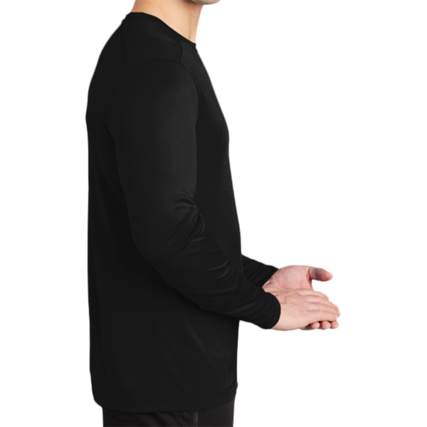 Sport Tek Posi UV ® Pro Long Sleeve Tee, Black, Right Sleeve view