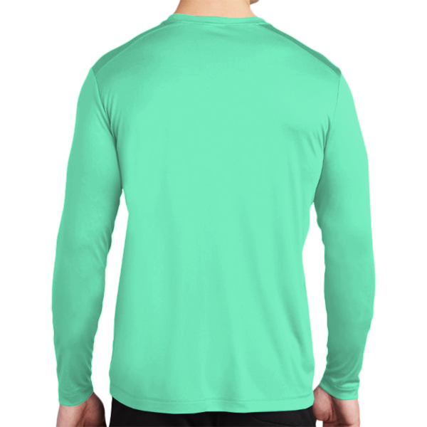 Sport Tek Posi UV ® Pro Long Sleeve Tee, Bright Seafoam, Back view