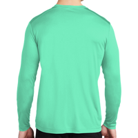 Sport Tek Posi UV ® Pro Long Sleeve Tee, Bright Seafoam, Back view