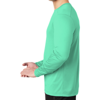 Sport Tek Posi UV ® Pro Long Sleeve Tee, Bright Seafoam, Left Sleeve view