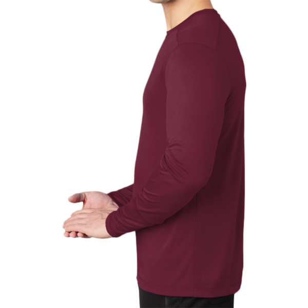 Sport Tek Posi UV ® Pro Long Sleeve Tee, Cardinal, Left Sleeve view