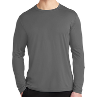 Sport Tek Posi UV ® Pro Long Sleeve Tee, Dark Smoke Grey, Front view