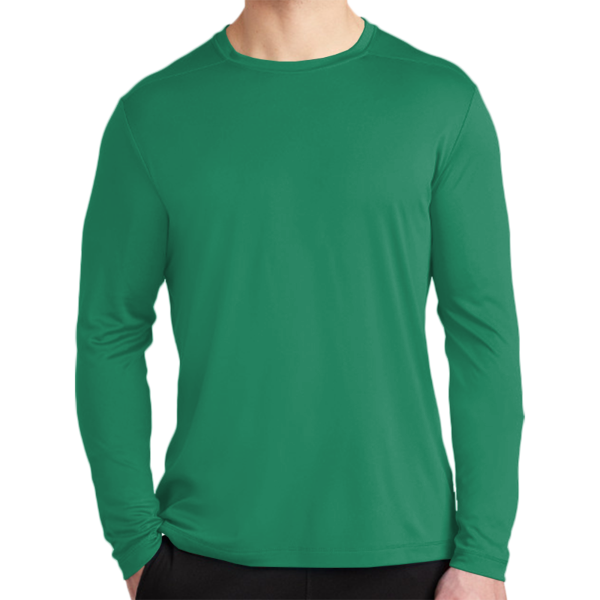 Sport Tek Posi UV ® Pro Long Sleeve Tee, Kelly Green, Front view