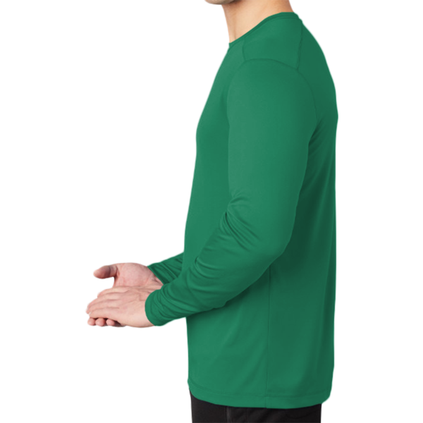 Sport Tek Posi UV ® Pro Long Sleeve Tee, Kelly Green, Left Sleeve view