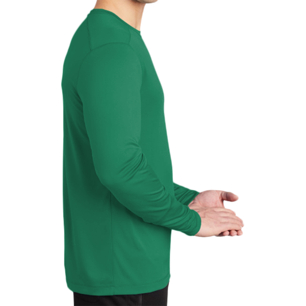 Sport Tek Posi UV ® Pro Long Sleeve Tee, Kelly Green, Right Sleeve view