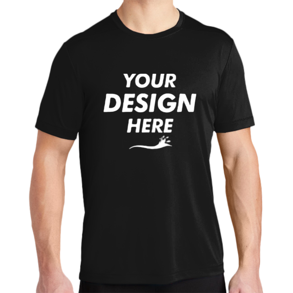 Sport Tek Posi UV ® Pro Tee, Black, Front view, Mockup