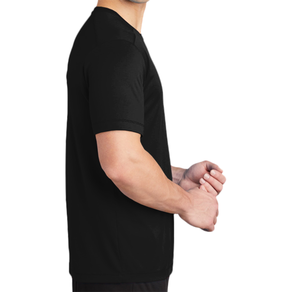 Sport Tek Posi UV ® Pro Tee, Black, Right Sleeve view