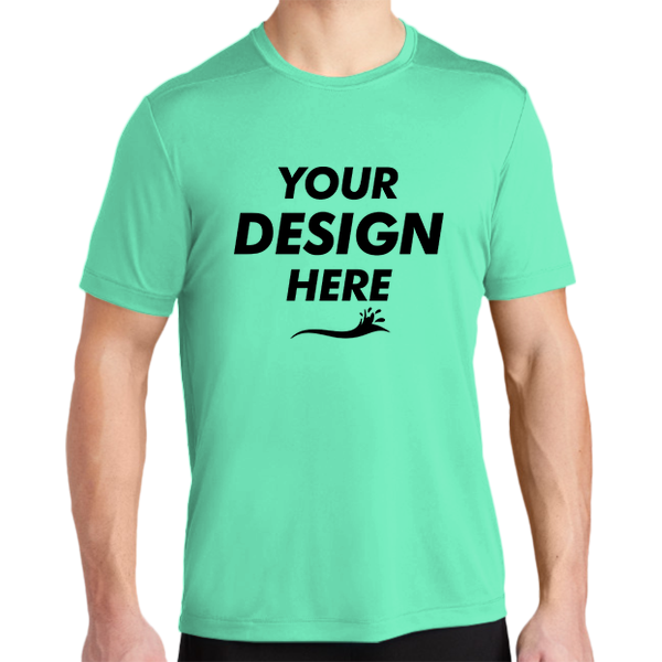 Sport Tek Posi UV ® Pro Tee, Bright Seafoam, Front view, Mockup