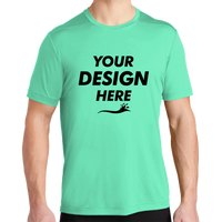 Sport Tek Posi UV ® Pro Tee, Bright Seafoam, Front view, Mockup