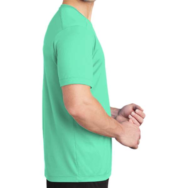 Sport Tek Posi UV ® Pro Tee, Bright Seafoam, Right Sleeve view