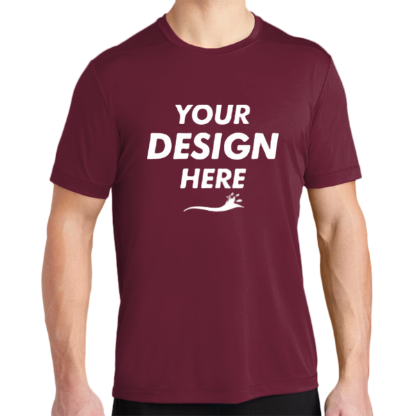 Sport Tek Posi UV ® Pro Tee, Cardinal, Front view, Mockup