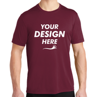 Sport Tek Posi UV ® Pro Tee, Cardinal, Front view, Mockup