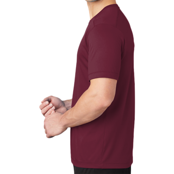 Sport Tek Posi UV ® Pro Tee, Cardinal, Left Sleeve view