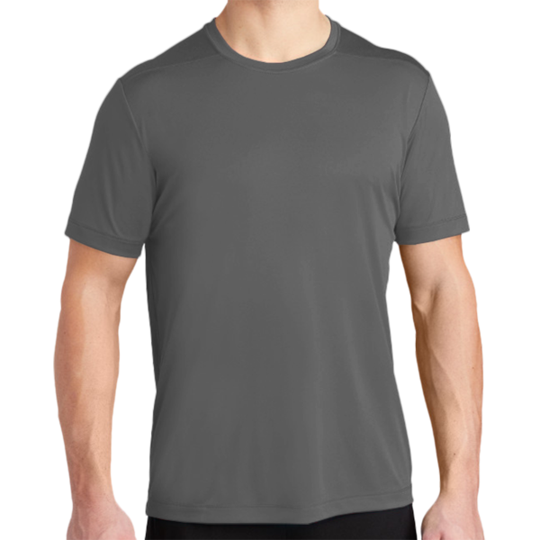 Sport Tek Posi UV ® Pro Tee, Dark Smoke Grey, Front view