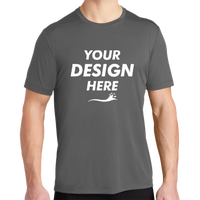 Sport Tek Posi UV ® Pro Tee, Dark Smoke Grey, Front view, Mockup