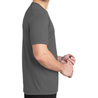Sport Tek Posi UV ® Pro Tee, Dark Smoke Grey, Right Sleeve view