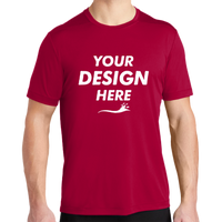 Sport Tek Posi UV ® Pro Tee, Deep Red, Front view, Mockup