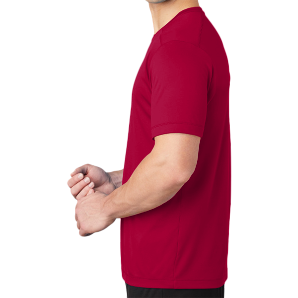 Sport Tek Posi UV ® Pro Tee, Deep Red, Left Sleeve view