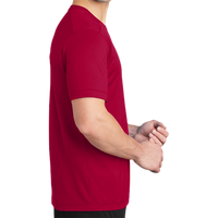 Sport Tek Posi UV ® Pro Tee, Deep Red, Right Sleeve view