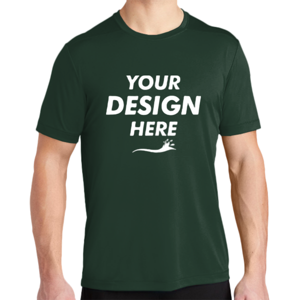Sport Tek Posi UV ® Pro Tee, Forest Green, Front view, Mockup