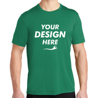 Sport Tek Posi UV ® Pro Tee, Kelly Green, Front view, Mockup