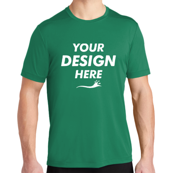 Sport Tek Posi UV ® Pro Tee, Kelly Green, Front view, Mockup