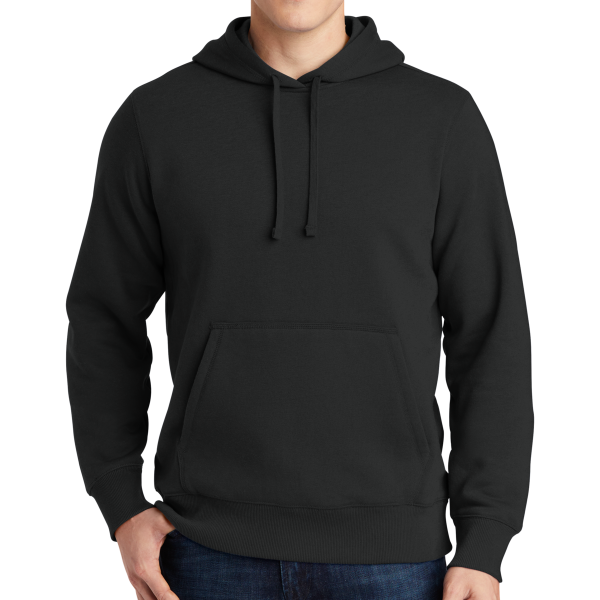 Sport Tek Pullover Hooded Sweatshirt, Black, Front view