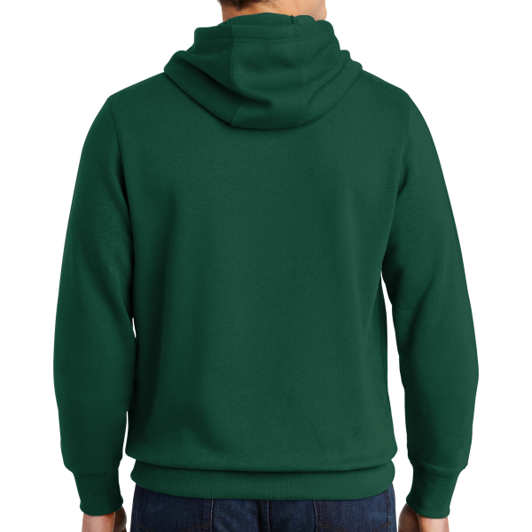 Sport Tek Pullover Hooded Sweatshirt, Forest Green, Back view