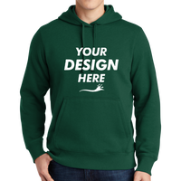 Sport Tek Pullover Hooded Sweatshirt, Forest Green, Front view, Mockup