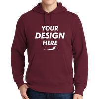 Sport Tek Pullover Hooded Sweatshirt, Maroon, Front view, Mockup