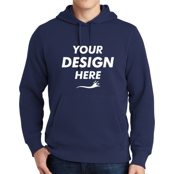 Sport Tek Pullover Hooded Sweatshirt, True Navy, Front view, Mockup