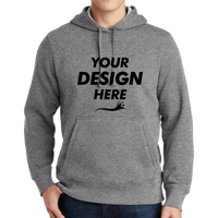 Sport Tek Pullover Hooded Sweatshirt, Vintage Heather, Front view, Mockup