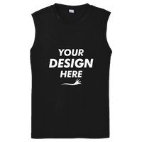 Sport Tek Sleeveless PosiCharge ® Competitor Tee, Black, Front view, Mockup