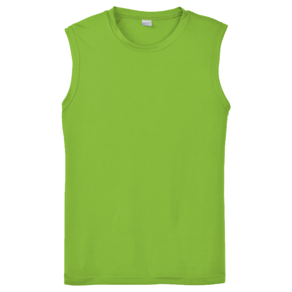 Sport Tek Sleeveless PosiCharge ® Competitor Tee, Lime Shock, Front view