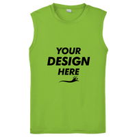 Sport Tek Sleeveless PosiCharge ® Competitor Tee, Lime Shock, Front view, Mockup