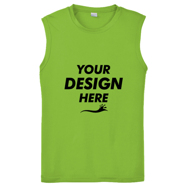 Sport Tek Sleeveless PosiCharge ® Competitor Tee, Lime Shock, Front view, Mockup