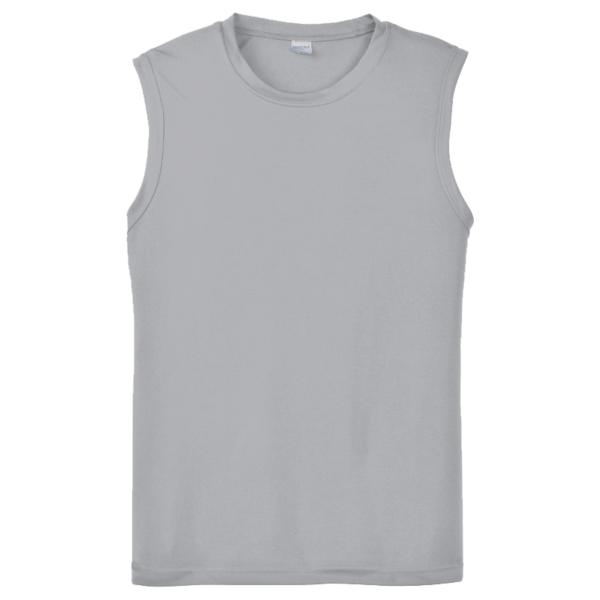 Sport Tek Sleeveless PosiCharge ® Competitor Tee, Silver, Front view