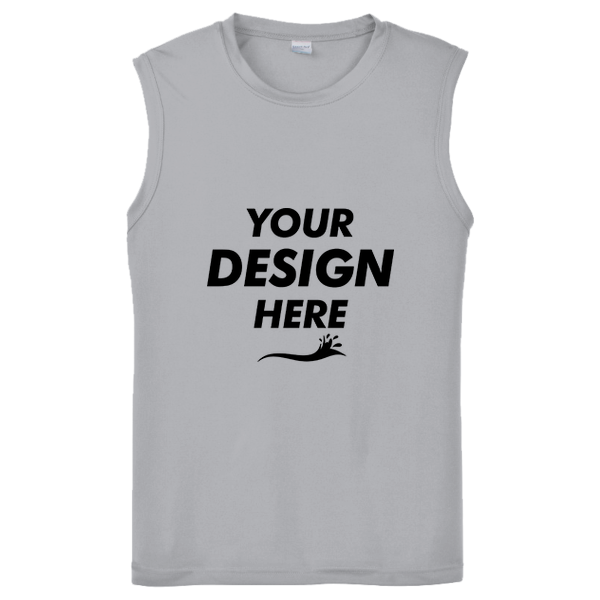 Sport Tek Sleeveless PosiCharge ® Competitor Tee, Silver, Front view, Mockup