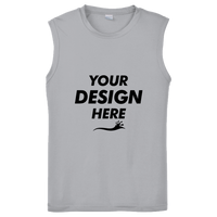 Sport Tek Sleeveless PosiCharge ® Competitor Tee, Silver, Front view, Mockup