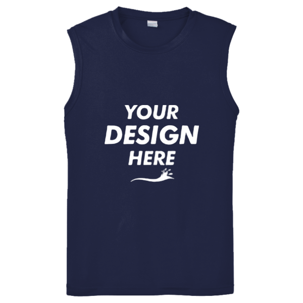 Sport Tek Sleeveless PosiCharge ® Competitor Tee, True Navy, Front view, Mockup