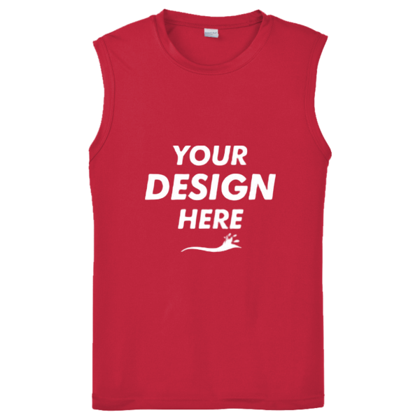 Sport Tek Sleeveless PosiCharge ® Competitor Tee, True Red, Front view, Mockup