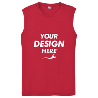 Sport Tek Sleeveless PosiCharge ® Competitor Tee, True Red, Front view, Mockup