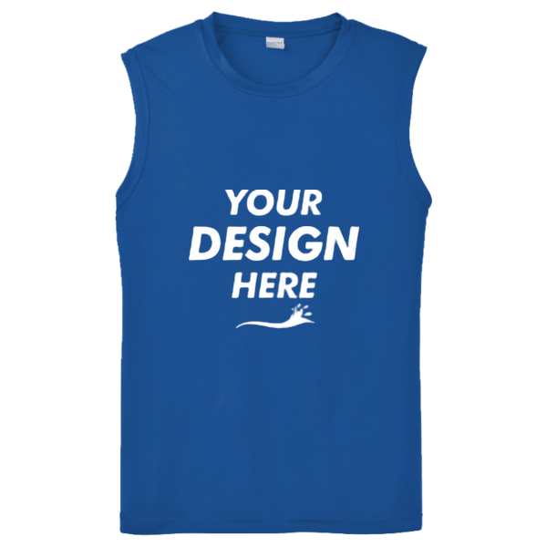 Sport Tek Sleeveless PosiCharge ® Competitor Tee, True Royal, Front view, Mockup