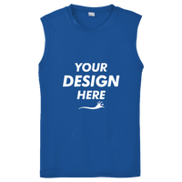 Sport Tek Sleeveless PosiCharge ® Competitor Tee, True Royal, Front view, Mockup