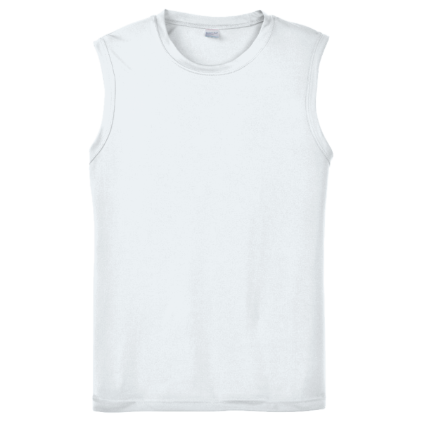 Sport Tek Sleeveless PosiCharge ® Competitor Tee, White, Front view